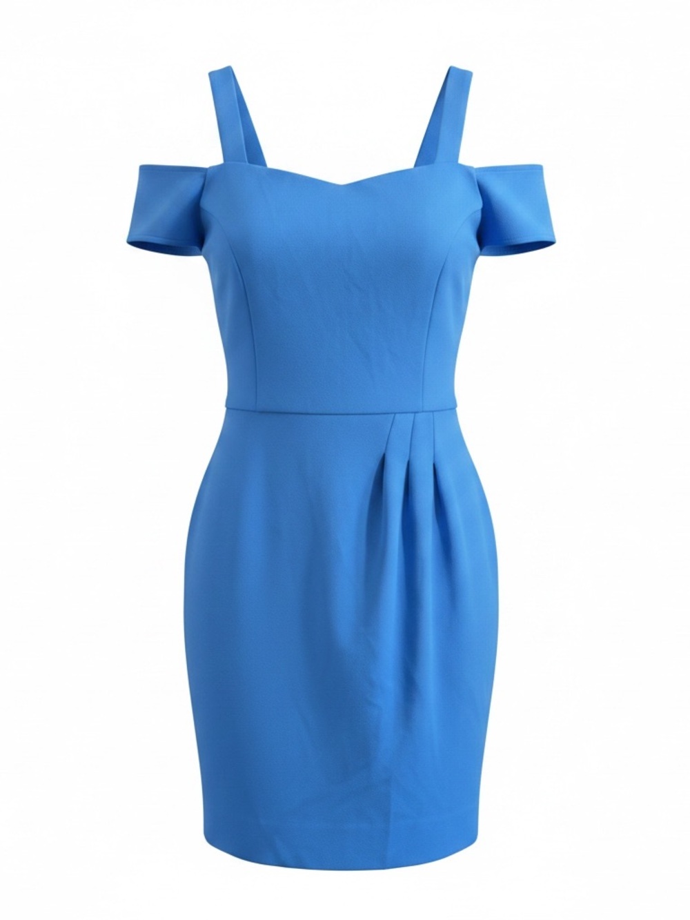 London Times Blue Off-Shoulder Sheath Dress